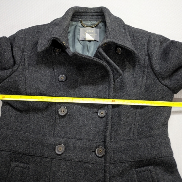 J.CREW Peacoat Womens 4 Nello Gori Wool Double Breasted Charcoal Coat - Picture 3 of 7